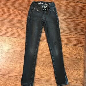 Justice Premium Jeans. Simply Low Skinny. Girls size 7S. Black stone washed